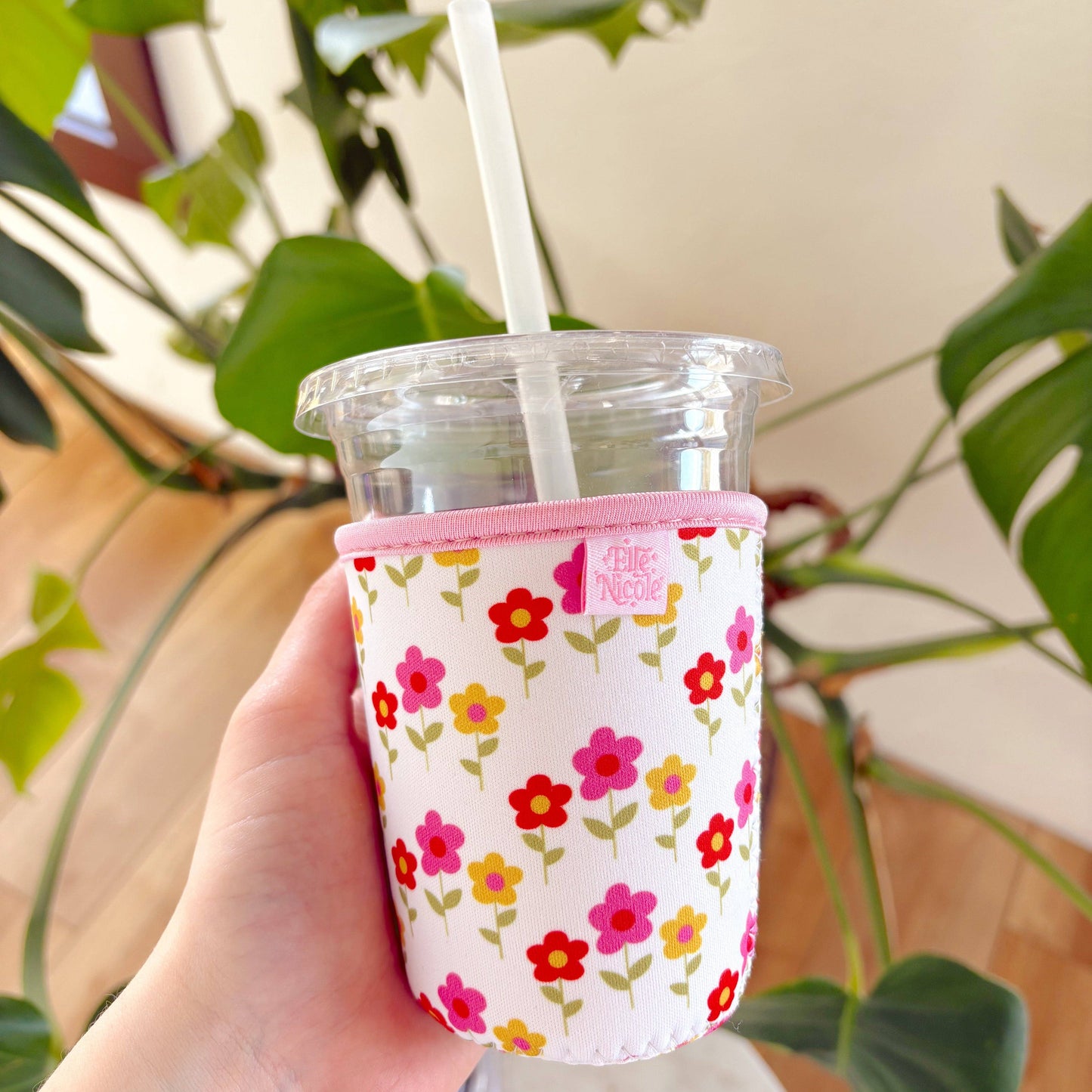 Coffee Cup Cover - Mod Floral - Iced Drink Sleeve: Small / 16oz