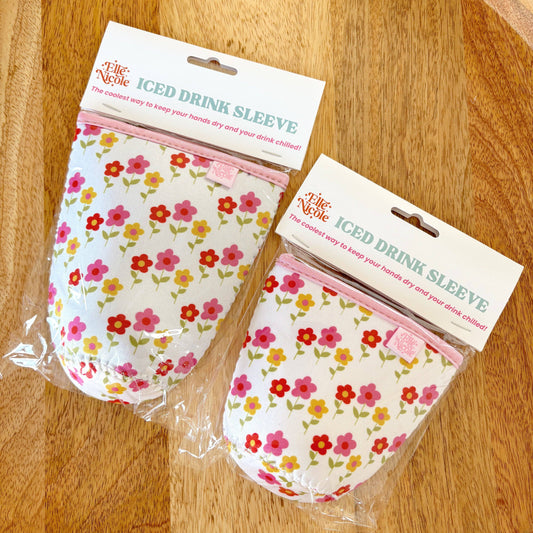 Coffee Cup Cover - Mod Floral - Iced Drink Sleeve: Small / 16oz